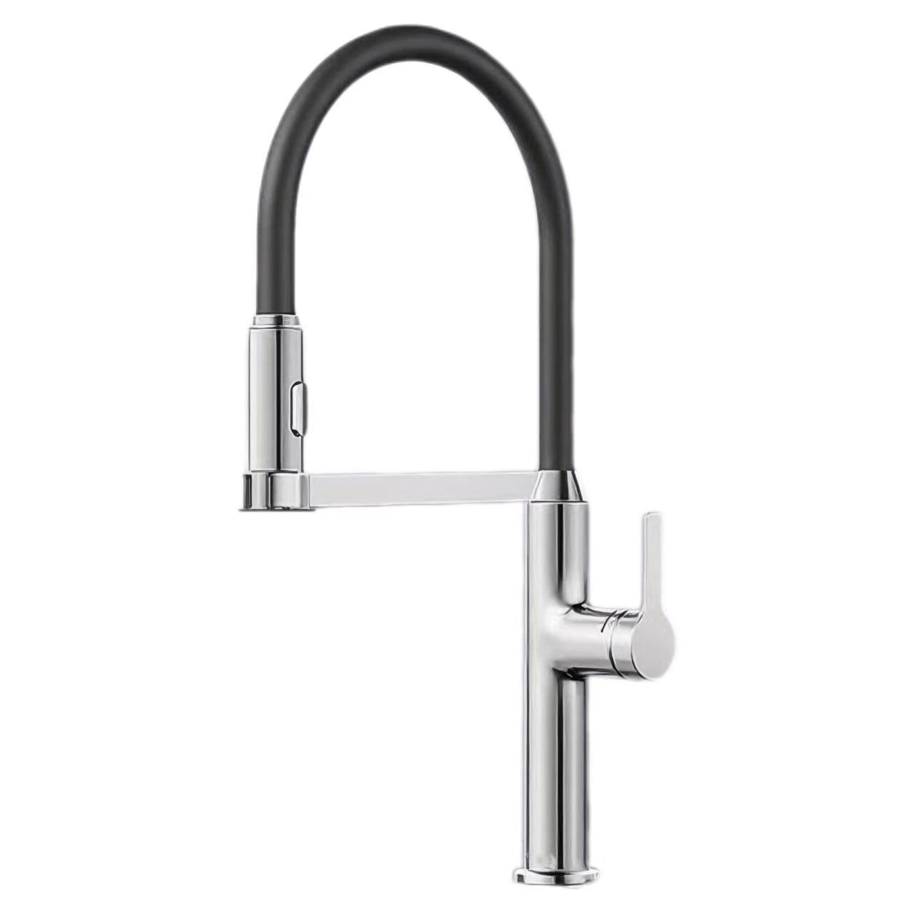 شیر سینک آب سرد و گرم با لوله منحنی سیلیکونی تک دسته